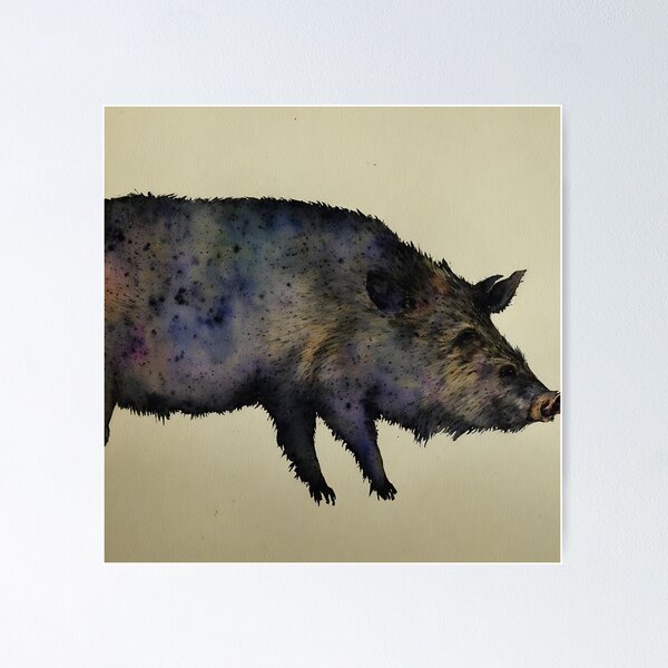 Item preview, Boar highly detailed watercolor painting designed and sold by DrawItOnce.