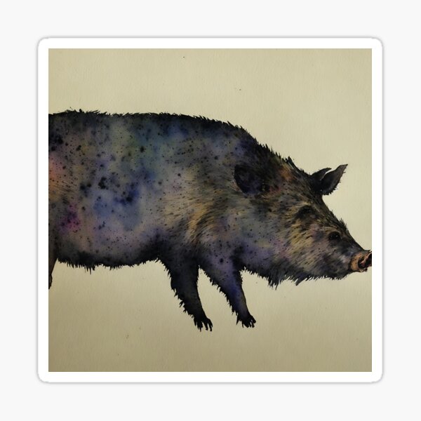 Item preview, Boar highly detailed watercolor painting designed and sold by DrawItOnce.