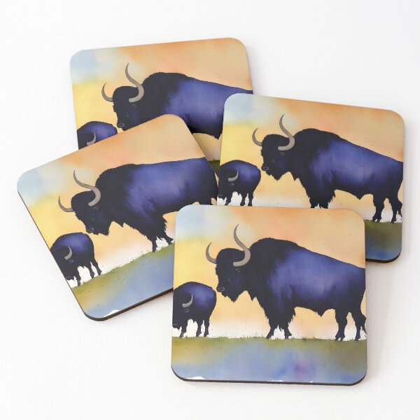 Artikelvorschau, Buffalo highly detailed watercolor painting entworfen und verkauft von DrawItOnce.