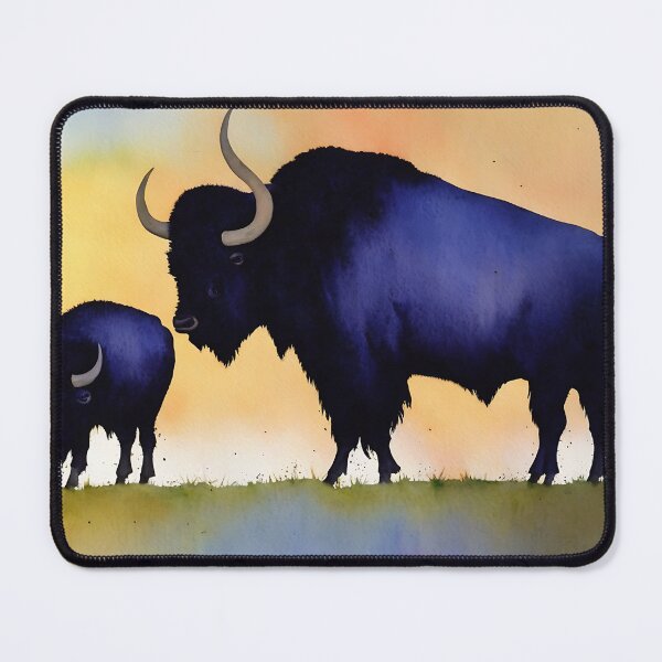 Artikelvorschau, Buffalo highly detailed watercolor painting entworfen und verkauft von DrawItOnce.