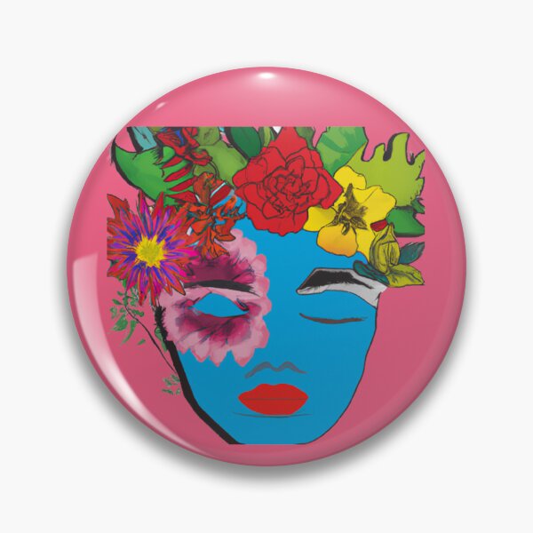 Item preview, WOMAN BLUE FACE EYES AND FLOWERS designed and sold by CSJ7.