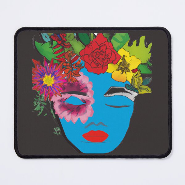 Item preview, WOMAN BLUE FACE EYES AND FLOWERS designed and sold by CSJ7.