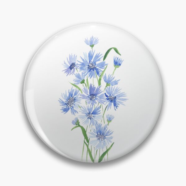 Item preview, Cornflower, floral watercolor painting designed and sold by SharonRoseR.