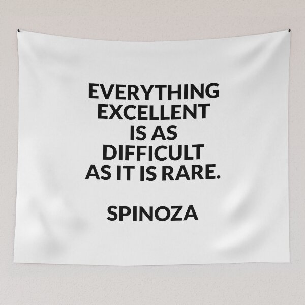 Item preview, Spinoza philosopher quotes - Everything excellent is as difficult as it is rare designed and sold by Inspirationmotivation.
