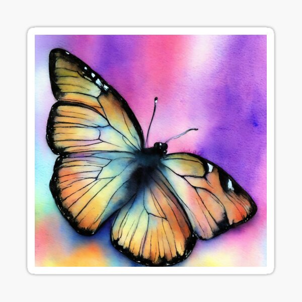 Item preview, Butterly highly detailed watercolor painting designed and sold by DrawItOnce.