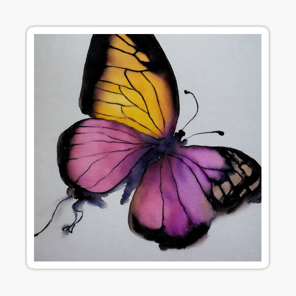 Item preview, Butterly highly detailed watercolor painting designed and sold by DrawItOnce.