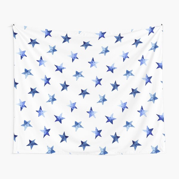 light blue star tapestry