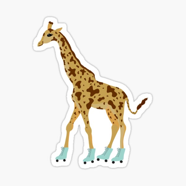 “Giraffe on roller skates " Sticker for Sale by Designsbytai101 | Redbubble