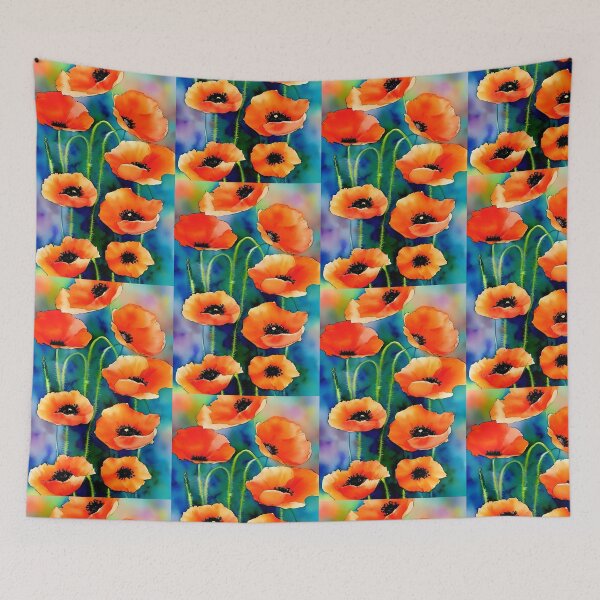 Item preview, Watercolor Red Poppy Flowers designed and sold by Milky-Way-Local.