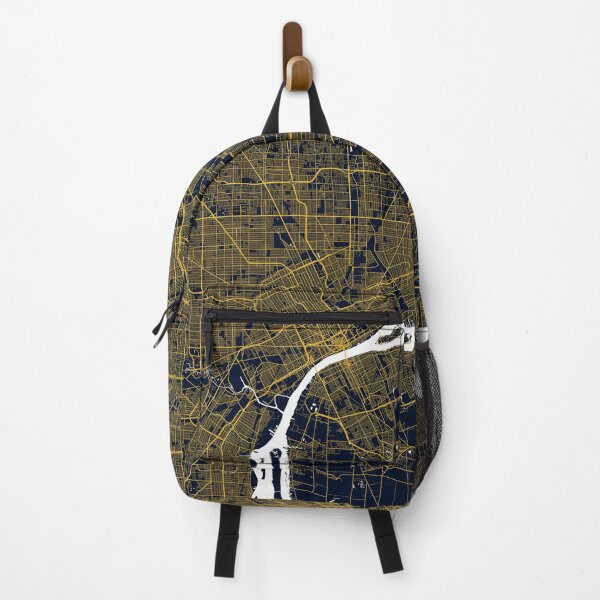 Item preview, Detroit City Map of Michigan, USA - Gold Art Deco designed and sold by deMAP.