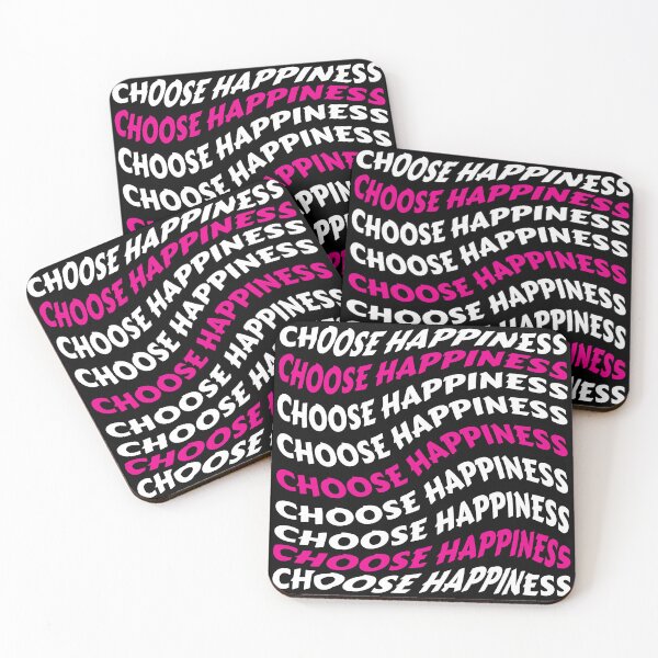 Item preview, Choose Happiness Wavy Text Pink and White designed and sold by hockeng.