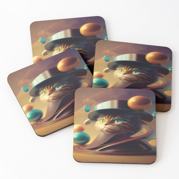 Item preview, Surreal Cool Cat In A Hat Abstract Art Collection #1 designed and sold by delohill.