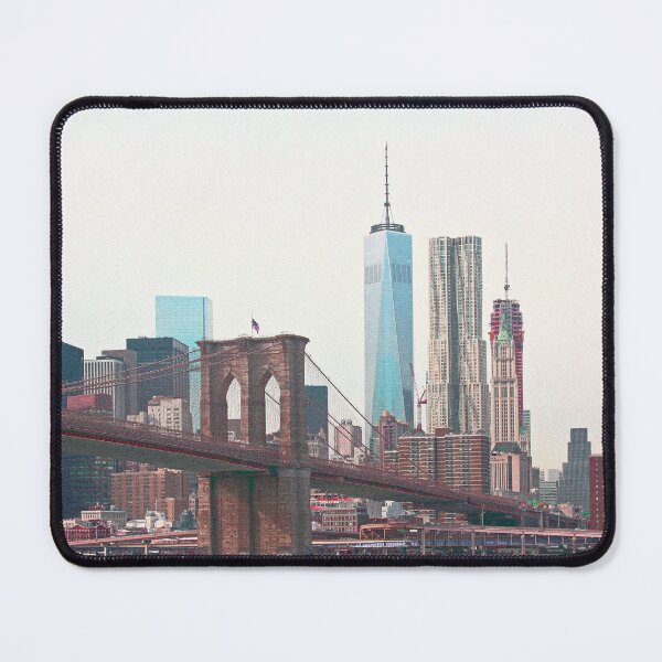 Item preview, Brooklyn Bridge with a view of the World Trade Centre  designed and sold by MancBusyBee.