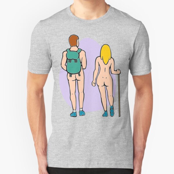 Nude Hiking Couple Slim Fit T-Shirt