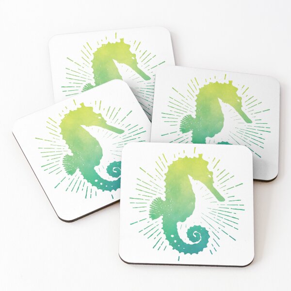 Item preview, seahorse green teal ombre design designed and sold by kspfeif.