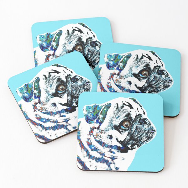 Item preview, Pug Dog 166 blue designed and sold by artbylucie.