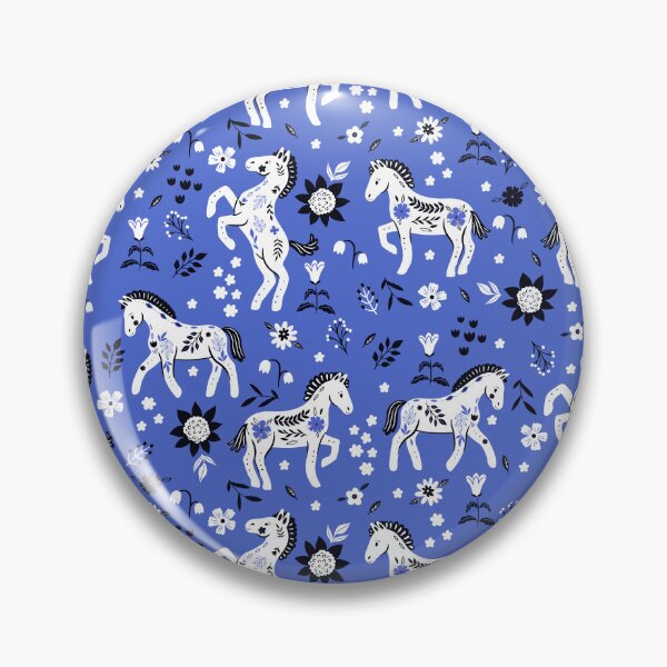 Aperçu de l'œuvre modèle avec des chevaux avec ornement floral créée et vendue par burbura.