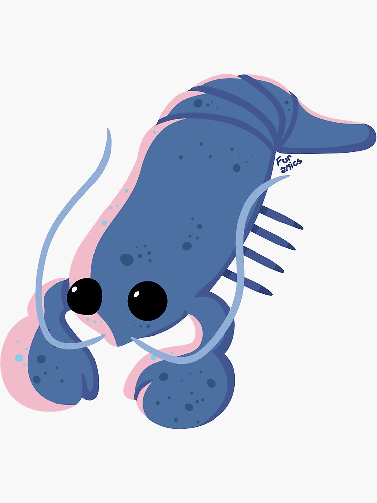 "Chibi style blue lobster jumpscare meme" Sticker for Sale by Furamics