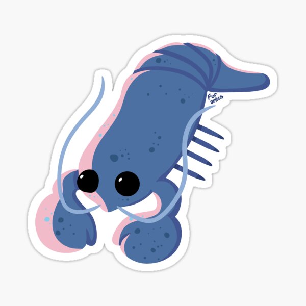 "Chibi style blue lobster jumpscare meme" Sticker for Sale by Furamics