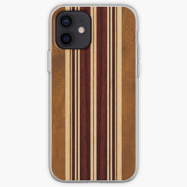 Planche de surf hawaïenne en bois Faux Koa Nalu Lua Coque souple iPhone