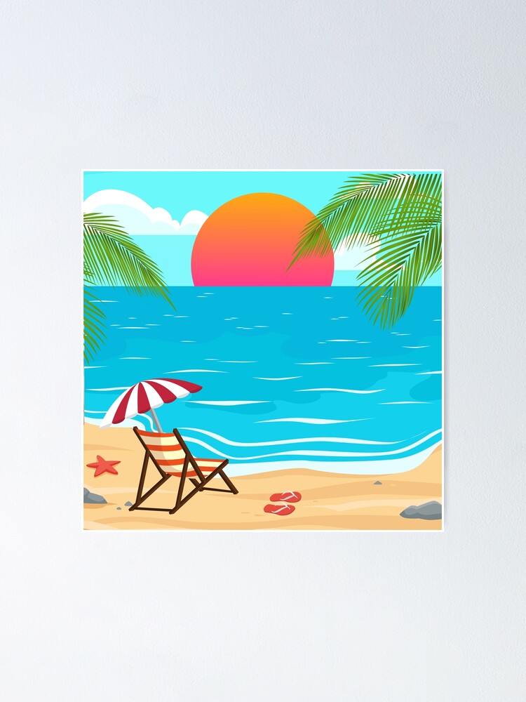 Beach scenery stock illustration. Illustration of sent - 20171344