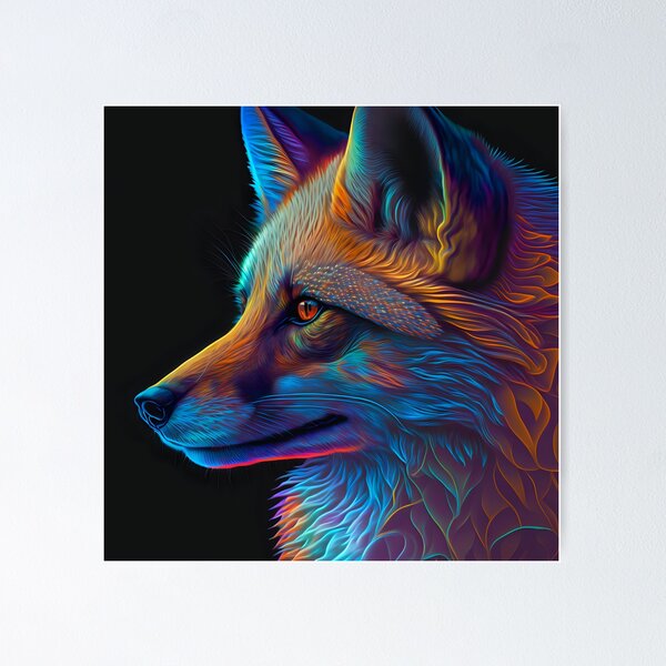 Item preview, Ai Generated Art - Phantasmal Iridescent fox designed and sold by BogoAi.