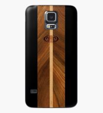 Rocky Point Hawaiian Faux Wood Surfboard - Black Case/Skin for Samsung Galaxy