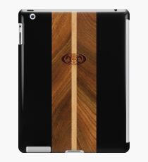 Rocky Point Hawaiian Faux Wood Surfboard - Black iPad Case/Skin