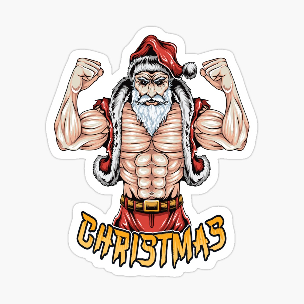 Santa Claus Christmas GYM Muscle Bodybuilding