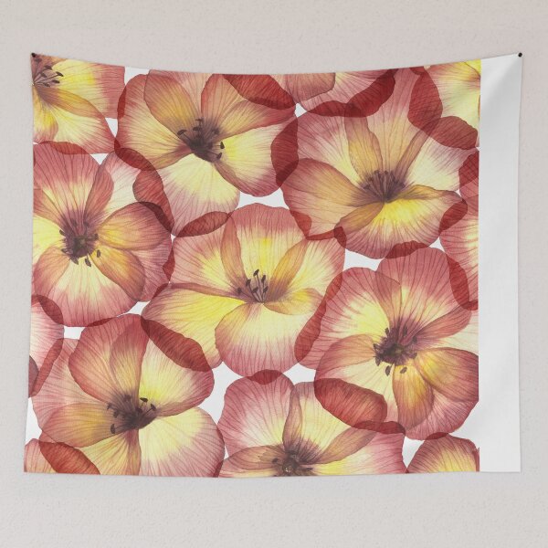 Item preview, Tropical Hibiscus flowers. Exotic Translucent watercolor flowers print designed and sold by likapix.