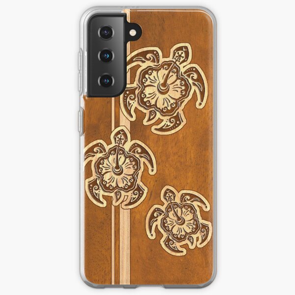 Uhane Honu Faux Wood Hawaiian Turtle Samsung Galaxy Soft Case