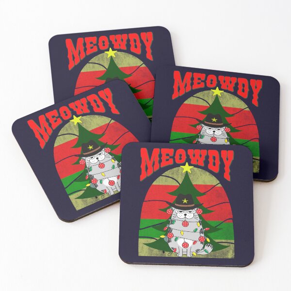 Item preview, Meowdy Christmas, Festive cat with Christmas lights and ornaments designed and sold by Blended Designs ⭐⭐⭐⭐⭐.