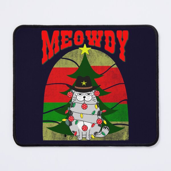 Item preview, Meowdy Christmas, Festive cat with Christmas lights and ornaments designed and sold by Blended Designs ⭐⭐⭐⭐⭐.