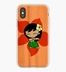 Aloha Honeys Hawaiian Hibiscus Hula Girl - Papaya iPhone Case