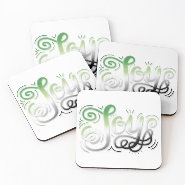 Item preview, Joy Lettering Aro Pride Green White Grey Black designed and sold by JoyfulJen.