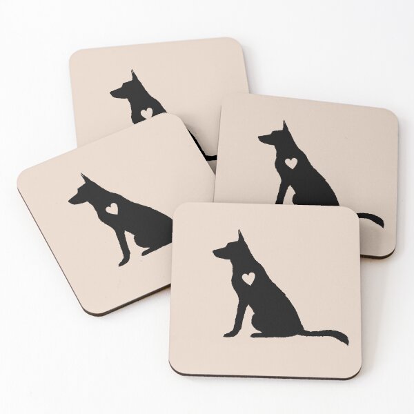 Item preview, German Shepherd Black Silhouette Heart Dog Love Cute designed and sold by Omoozo.