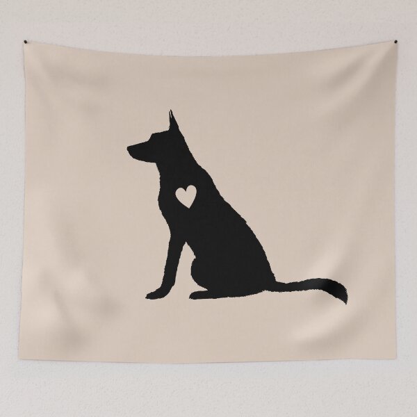 Item preview, German Shepherd Black Silhouette Heart Dog Love Cute designed and sold by Omoozo.