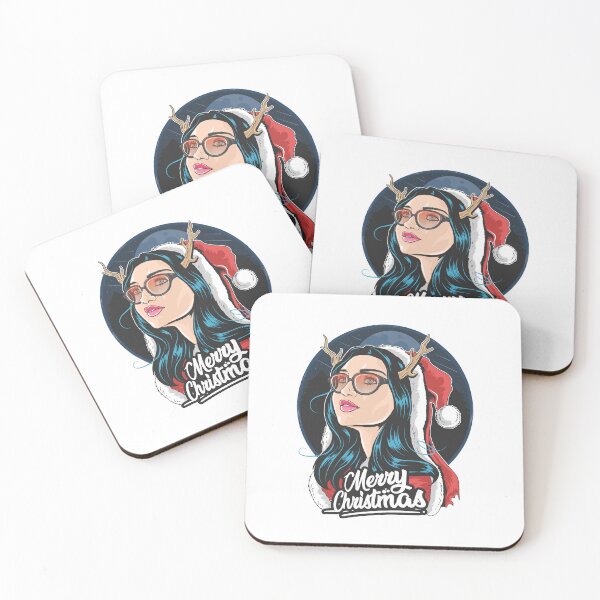 Item preview, Santa Claus Girl Deer Horn Wearing Glasses designed and sold by TADYSHOP.