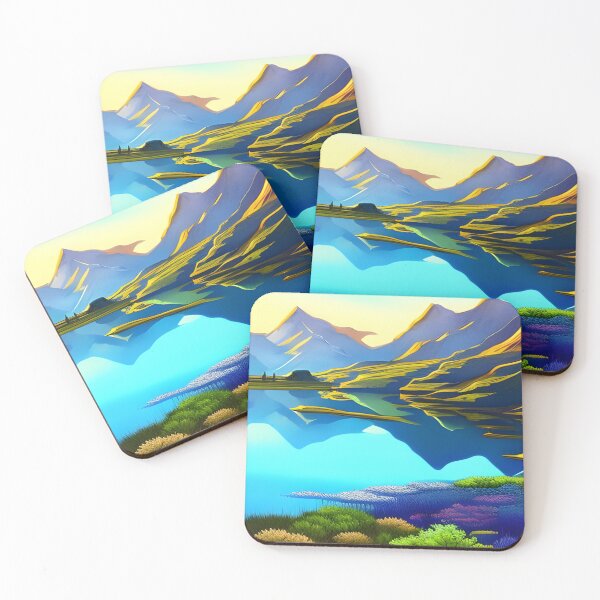 Item preview, Mountain Lake, watercolor, Ai Generated Art  designed and sold by ACC .