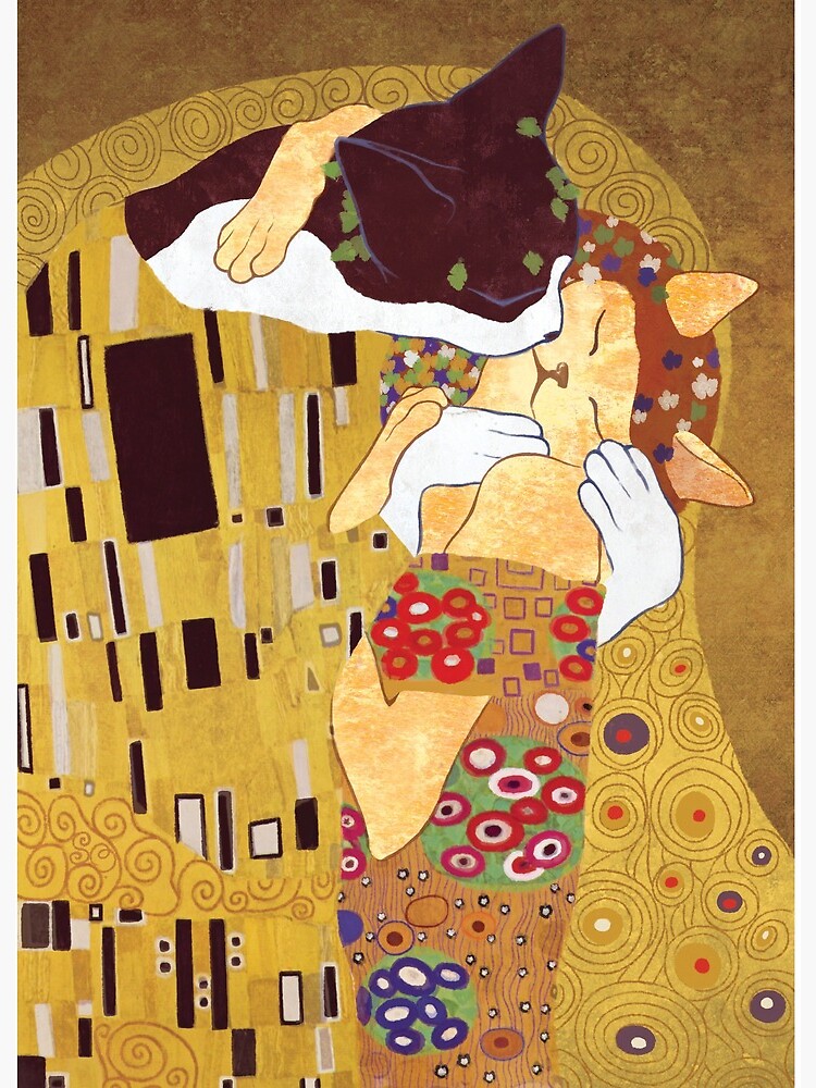 Lady With Fan and Cat, Vintage Gustav Klimt Art Print, All Purpose Des –  Arty Cats