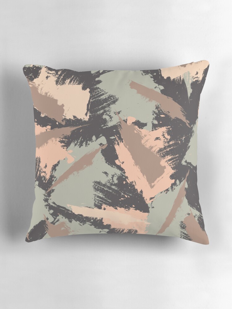 Thumbnail 3 von 4, Kissen, Camouflage Blätter Braun Grau designt und verkauft von sionia-art.