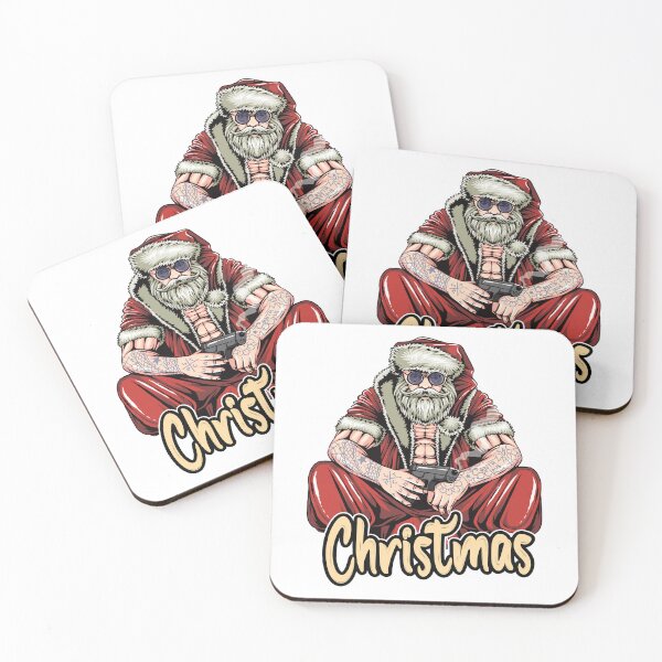 Item preview, Santa Claus with Tattoo Carrying a Gun designed and sold by TADYSHOP.