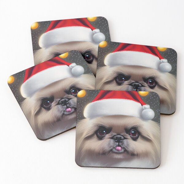 Item preview, Christmas Pekingese Wearing A Santa Hat designed and sold by ZenEverAI.