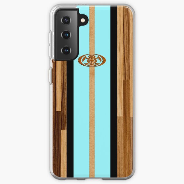 Rocky Point Hawaiian Engineered Faux Wood Surfboard - Aqua Samsung Galaxy Soft Case
