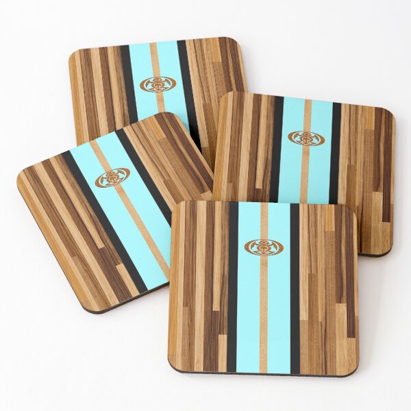 Aperçu de l'œuvre Rocky Point Hawaiian planche de surf en faux bois - Aqua créée et vendue par DriveIndustries.