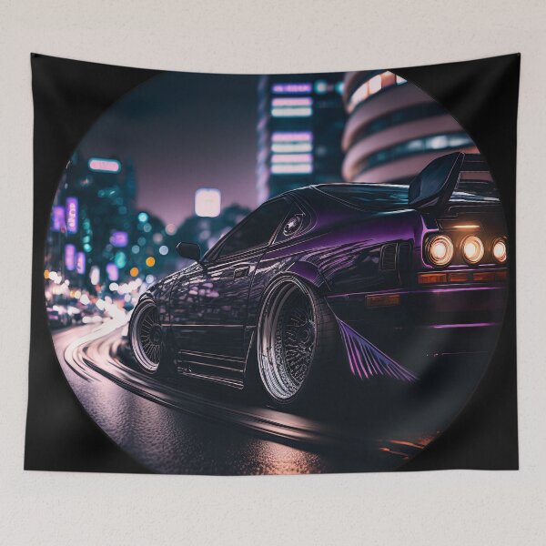 Item preview, JDM Japanese Car Tokyo Midnight Cyberpunk Night Scene  designed and sold by Jozzabazza.