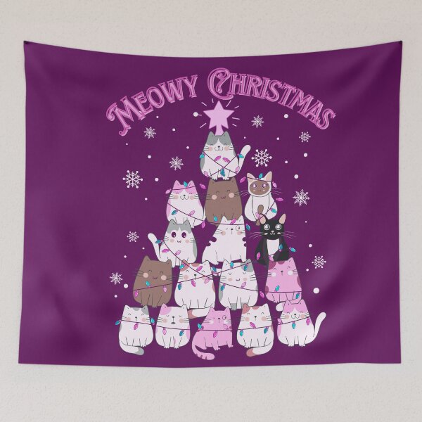 Item preview, Meowy Catmas Cat Christmas Tree Xmas Girls Boys Funny Santa designed and sold by FunnyFreak.