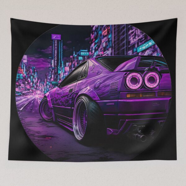 Item preview, JDM Japanese Car Tokyo Midnight Cyberpunk Night Scene  designed and sold by Jozzabazza.