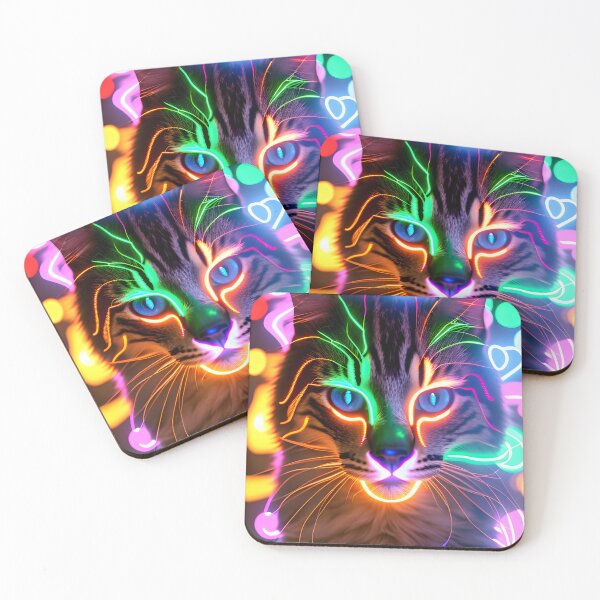 Item preview, Neon Cat - Modern Digital Art designed and sold by Ai-michiart.