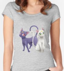 Luna & Artemis (Sailor Moon Crystal edit.) Women's Fitted Scoop T-Shirt